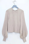 SWAYING/KNIT profile cuffed long-sleeved slim fit pullover SW24RE1T09 Almond PS11